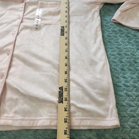 Adonna Long Sleeve 2-pc. Pant Pajama Set XL Pink White Polka Dot - Picture 11 of 14